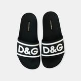  Dép Nam Dolce & Gabbana Slides DG Logo 'Black' 