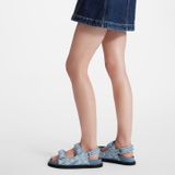  Dép Nữ Louis Vuitton Paseo Flat Comfort Sandals 'Blue' 