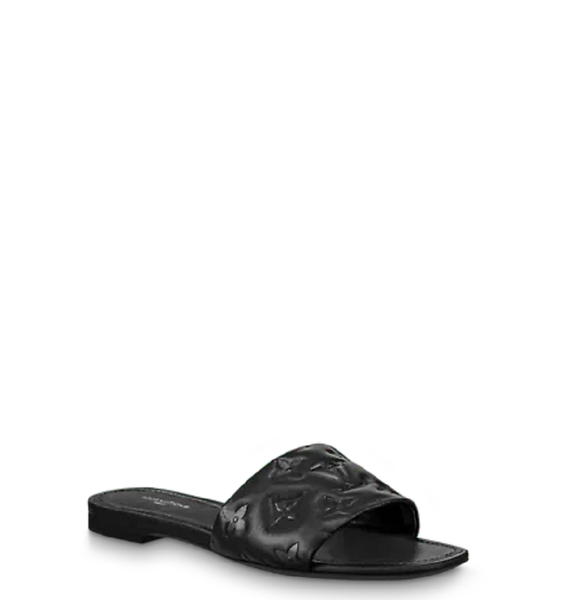  Dép Nữ Louis Vuitton Revival Flat Mules 'Black' 