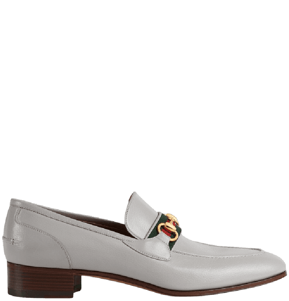  Giày Nam Gucci Loafer With Web 'Grey Leather' 
