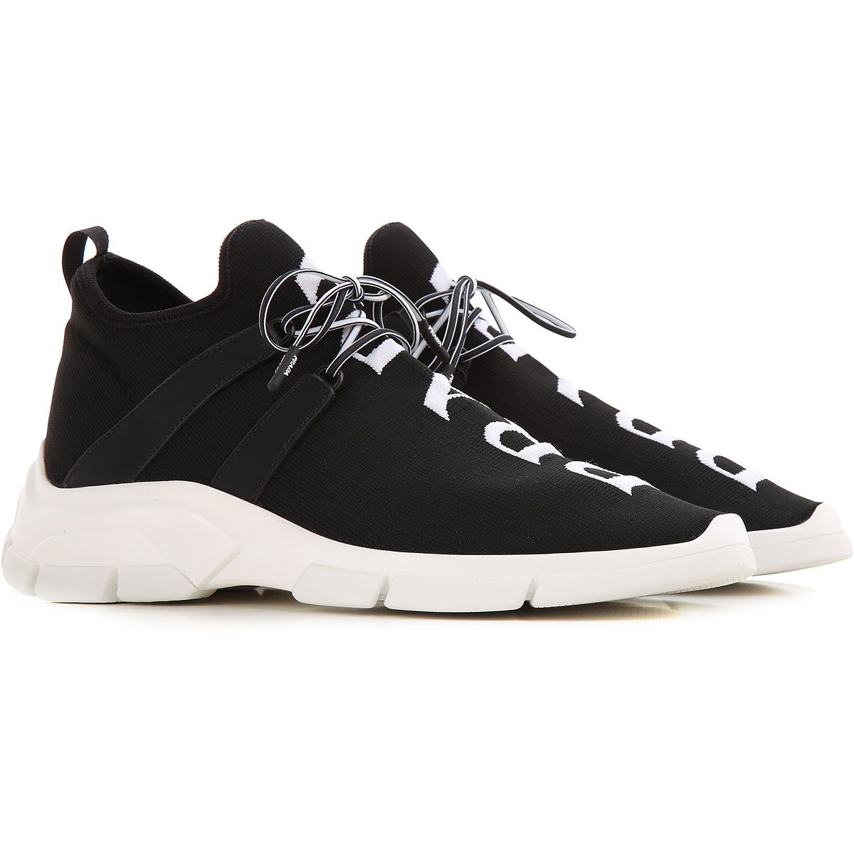  Giày Nam Prada Knit Fabric Sneakers 'Black' 