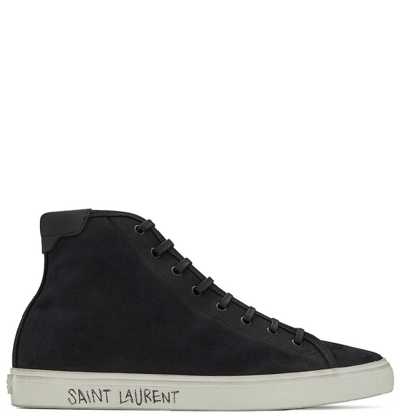  Giày Nam Saint Laurent Malibu Mid Top 'Black' 