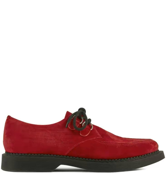  Giày Nam Saint Laurent  Teddy Derbies In Suede 'Pomegranate' 