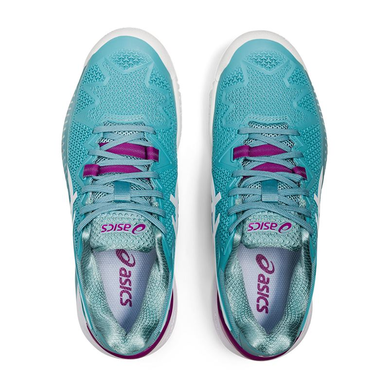  Giày Nữ Asics Gel Resolution 8 Wide 'Smoke Blue' 