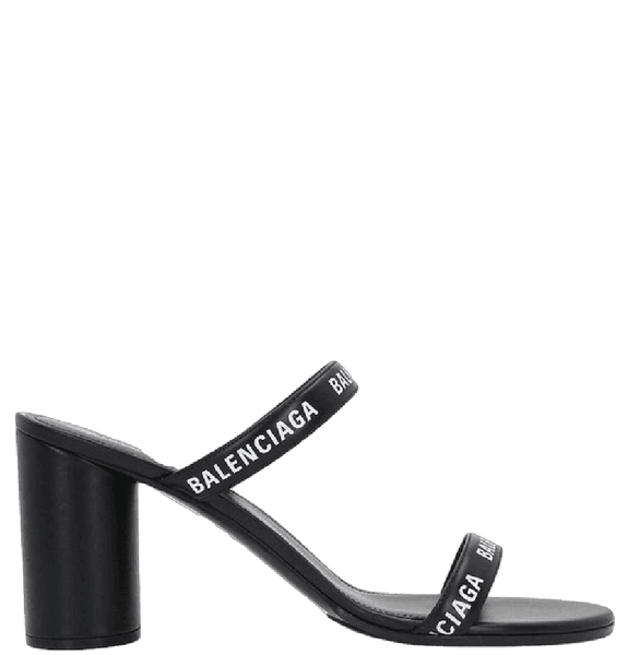  Giày Nữ Balenciaga Logo Round Sandals 'Black' 