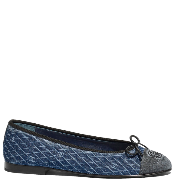  Giày Nữ Chanel Ballet Flats Denim 'Navy Blue' 