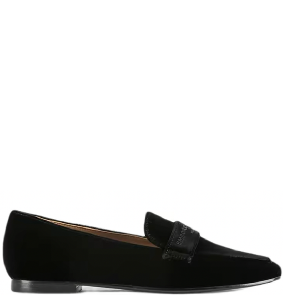  Giày Nữ Emporio Armani Velvet Loafers 'Black' 