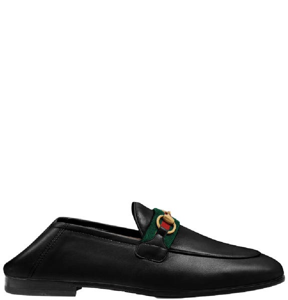  Giày Nữ Gucci Loafer Web Leather 'Black' 