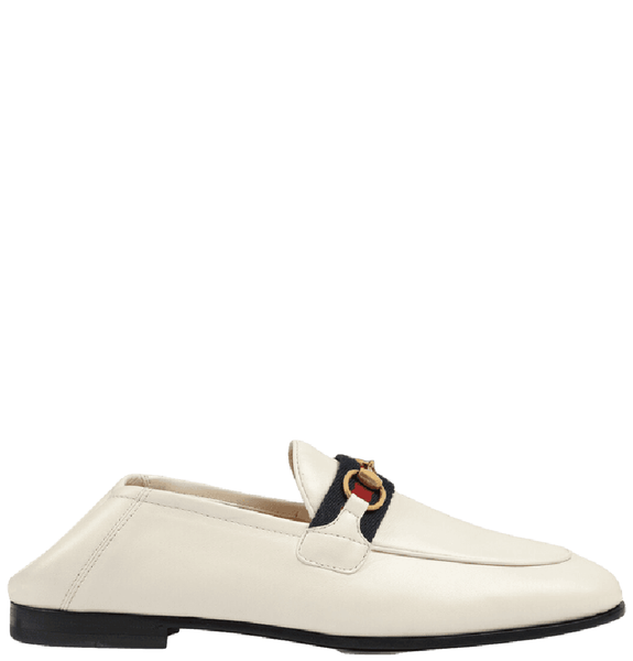  Giày Nữ Gucci Loafer Web Leather 'White' 