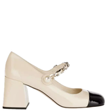  Giày Nữ Miu Miu Mid Heels 'Beige Black' 