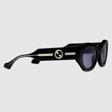  Kính Nữ Gucci Oval Frame Sunglasses 'Black' 