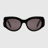  Kính Nữ Gucci Oval Frame Sunglasses 'Black' 