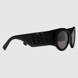  Kính Nữ Gucci Oval Frame Sunglasses 'Black' 
