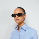  Kính Nữ Gucci Oval Frame Sunglasses 'Black' 