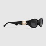  Kính Nữ Gucci Oval Frame Sunglasses 'Black' 