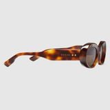  Kính Nữ Gucci Oval Frame Sunglasses 'Brown' 