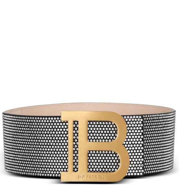  Thắt Lưng Nữ Balmain Suede Crystal B-belt 'Silver' 