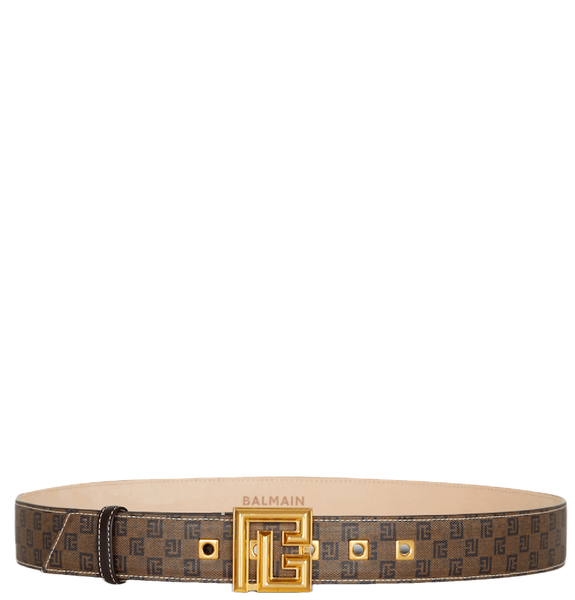  Thắt Lưng Nữ Balmain Waxed Monogram P-belt 'Brown' 
