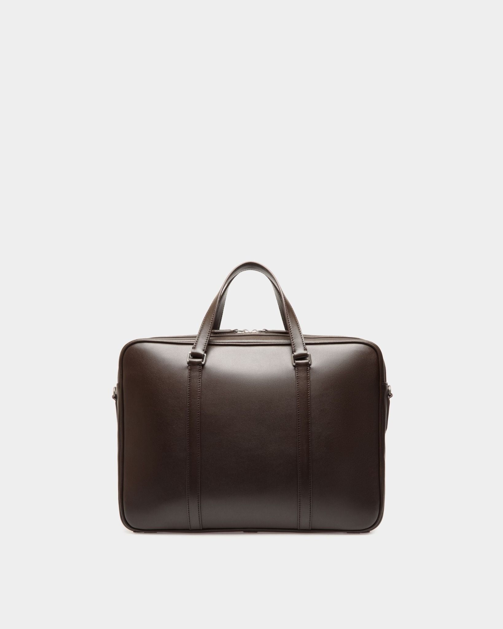  Túi Nam Bally Code Briefcase In Ebano Leather 'Brown' 