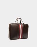  Túi Nam Bally Code Briefcase In Ebano Leather 'Brown' 