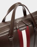  Túi Nam Bally Code Briefcase In Ebano Leather 'Brown' 