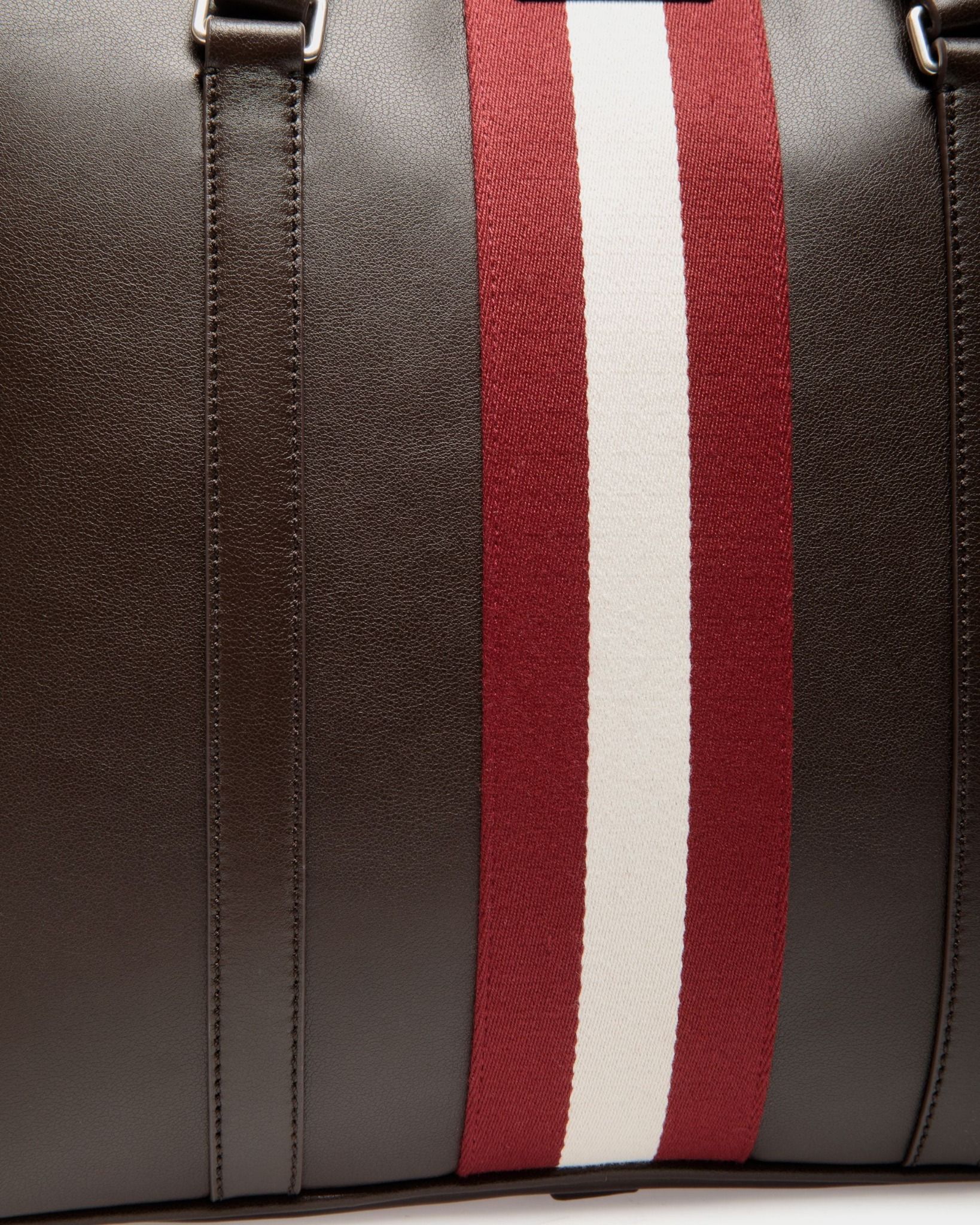  Túi Nam Bally Code Briefcase In Ebano Leather 'Brown' 