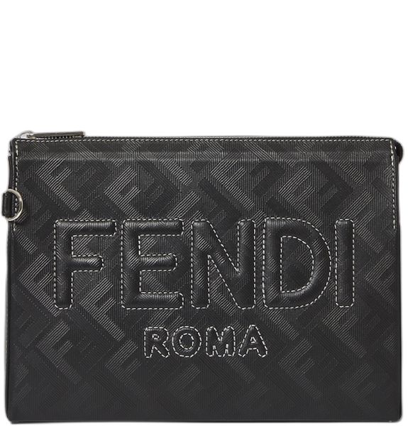  Túi Nam Fendi Striped FF Leather Clutch 'Black' 
