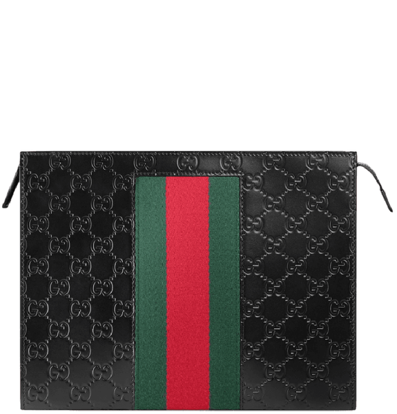  Túi Nam Gucci Signature Web Pouch 'Black' 