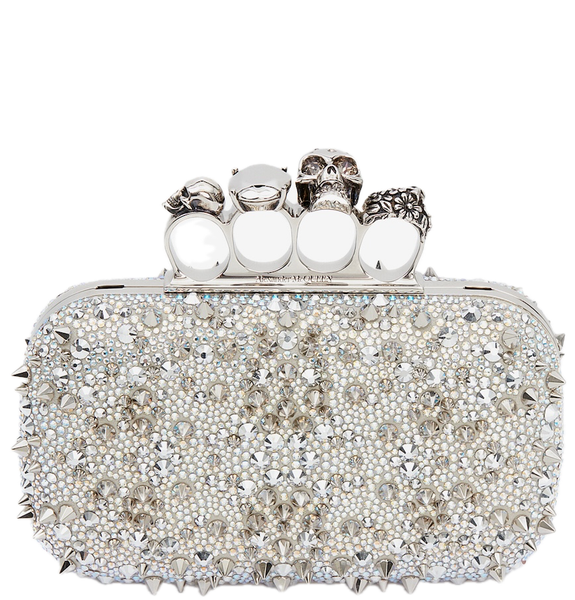  Túi Nữ Alexander McQueen Knuckle Clutch 'White' 