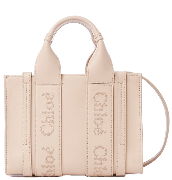  Túi Nữ Chloe Mini Woody Tote Bag 'Cement Pink' 