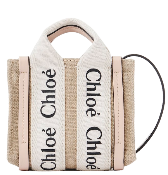  Túi Nữ Chloe Nano Woody Tote Bag 'Cement Pink' 