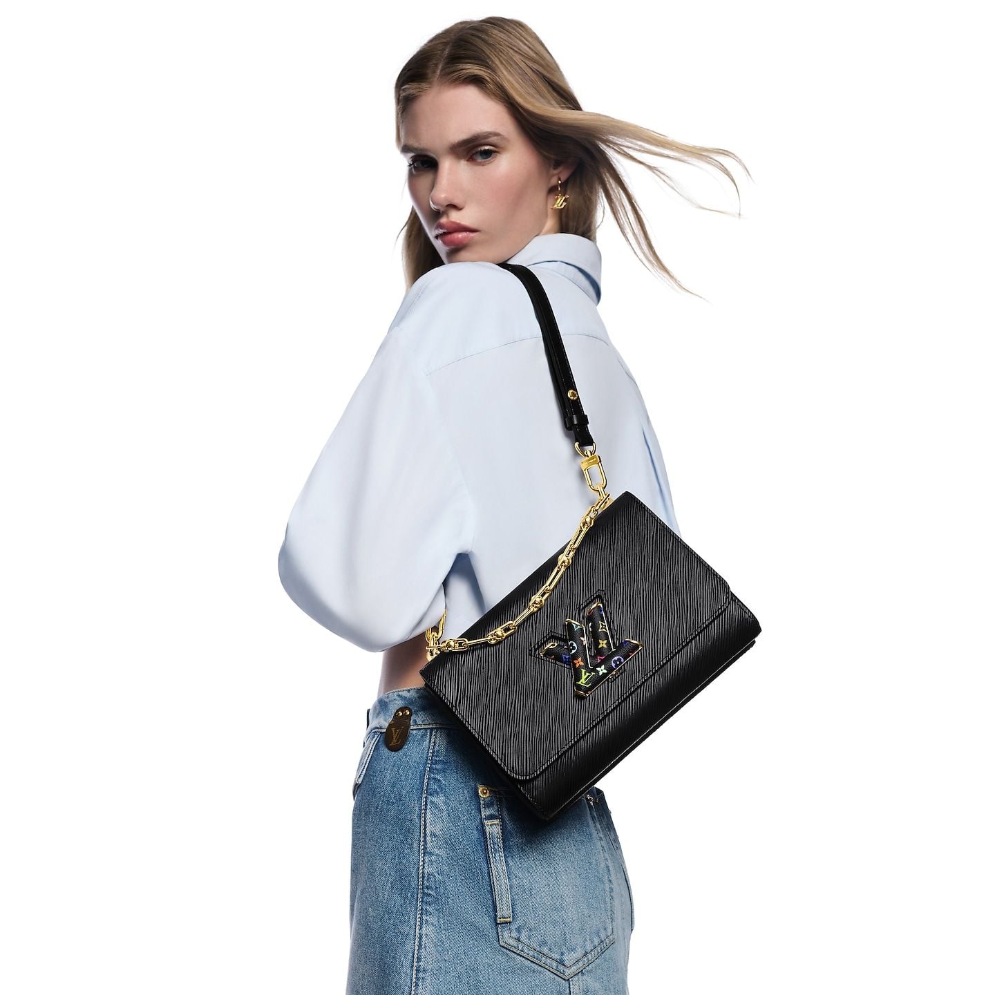  Túi Nữ Louis Vuitton LV x TM Twist MM Slim Bag 'Black' 