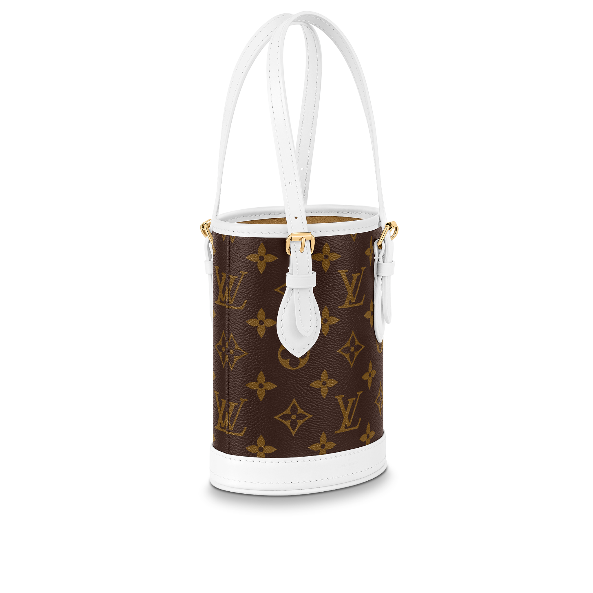 Louis Vuitton Nano Bucket Bag monogram shoulder crossbody white M81489