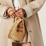  Túi Nữ Miu Miu Woven Fabric Mini-bag 'Beige' 