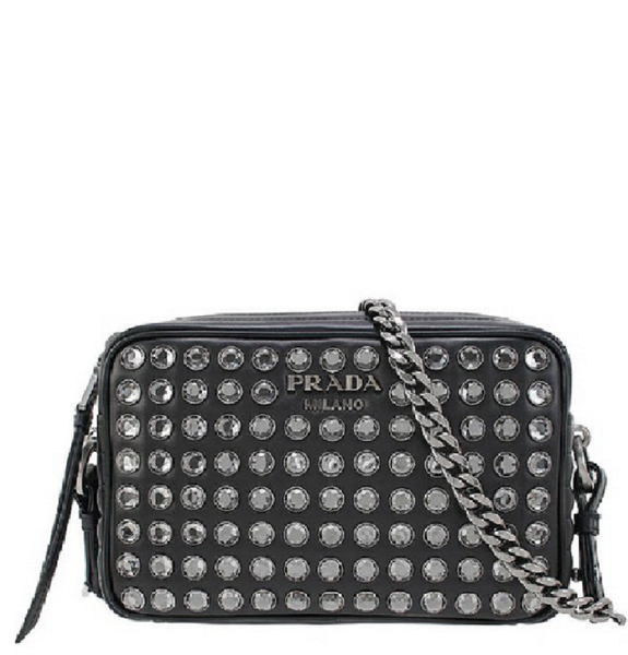  Túi Nữ Prada Diagram Crystal Shoulder 'Black' 