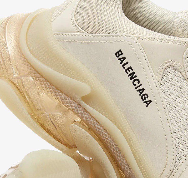 Balenciaga Triple S Clear Sole Sneaker Double Foam and Mesh Beige 