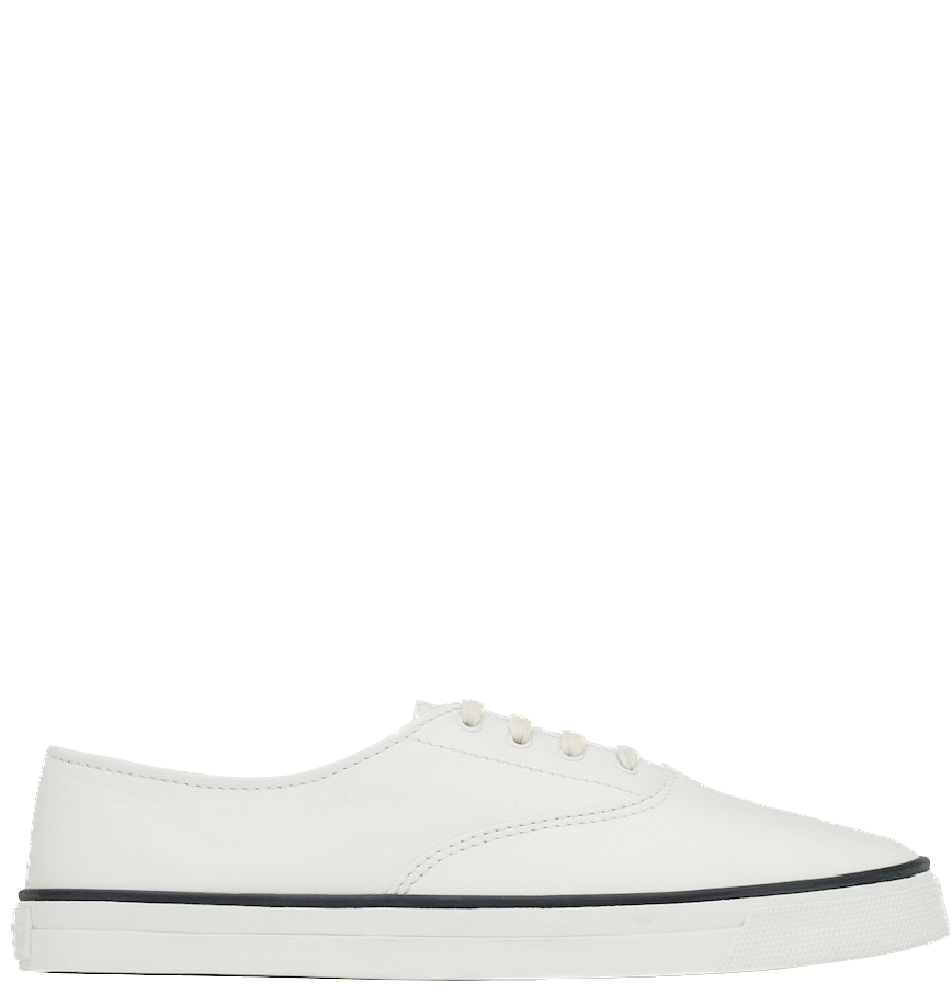  Giày Nam Saint Laurent Tandem Sneakers In Leather 'Blanc Optique' 
