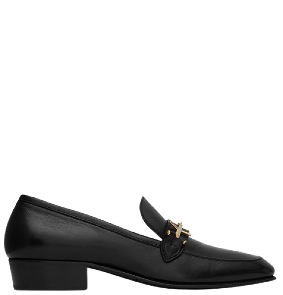  Giày Nam Saint Laurent Solferino Penny Slippers In Smooth Leather 'Noir' 