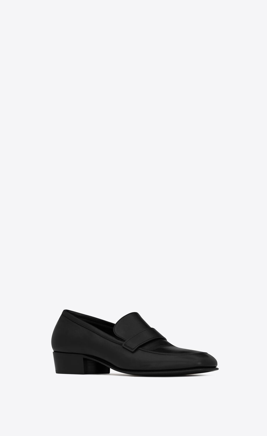  Giày Nam Saint Laurent Solferino Penny Slippers In Smooth Leather 'Noir' 
