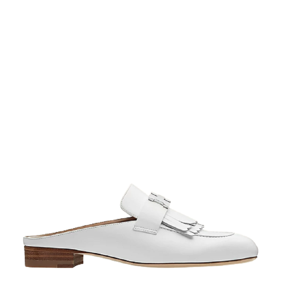  Giày Nữ Hermes Rivoli Mule Blanc 