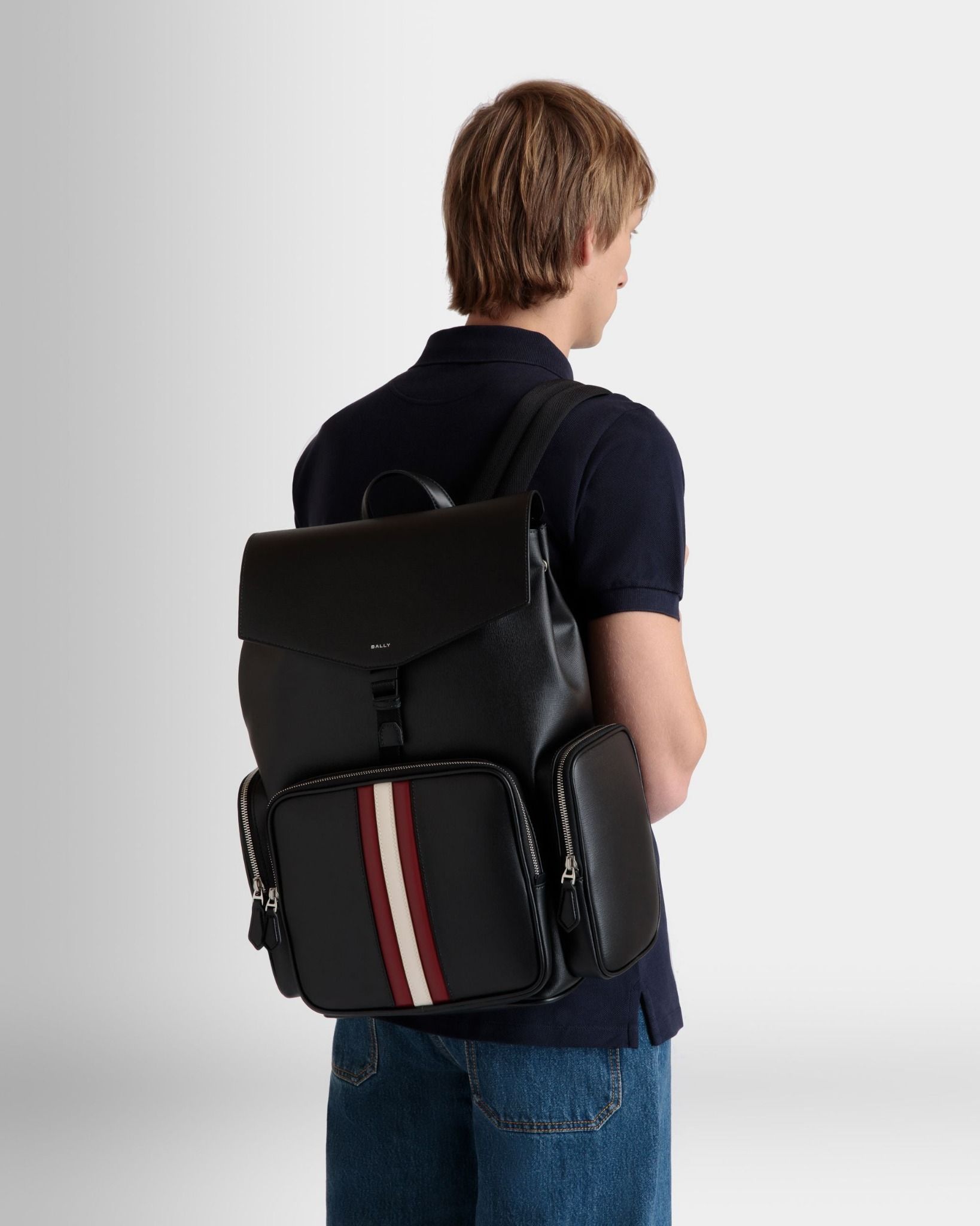  Balo Bally Mythos Backpack In Recycled Leather 'Black' 