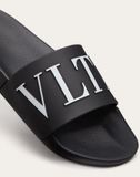 Dép Nam Valentino Rubber Slider Sandal 'Black' 