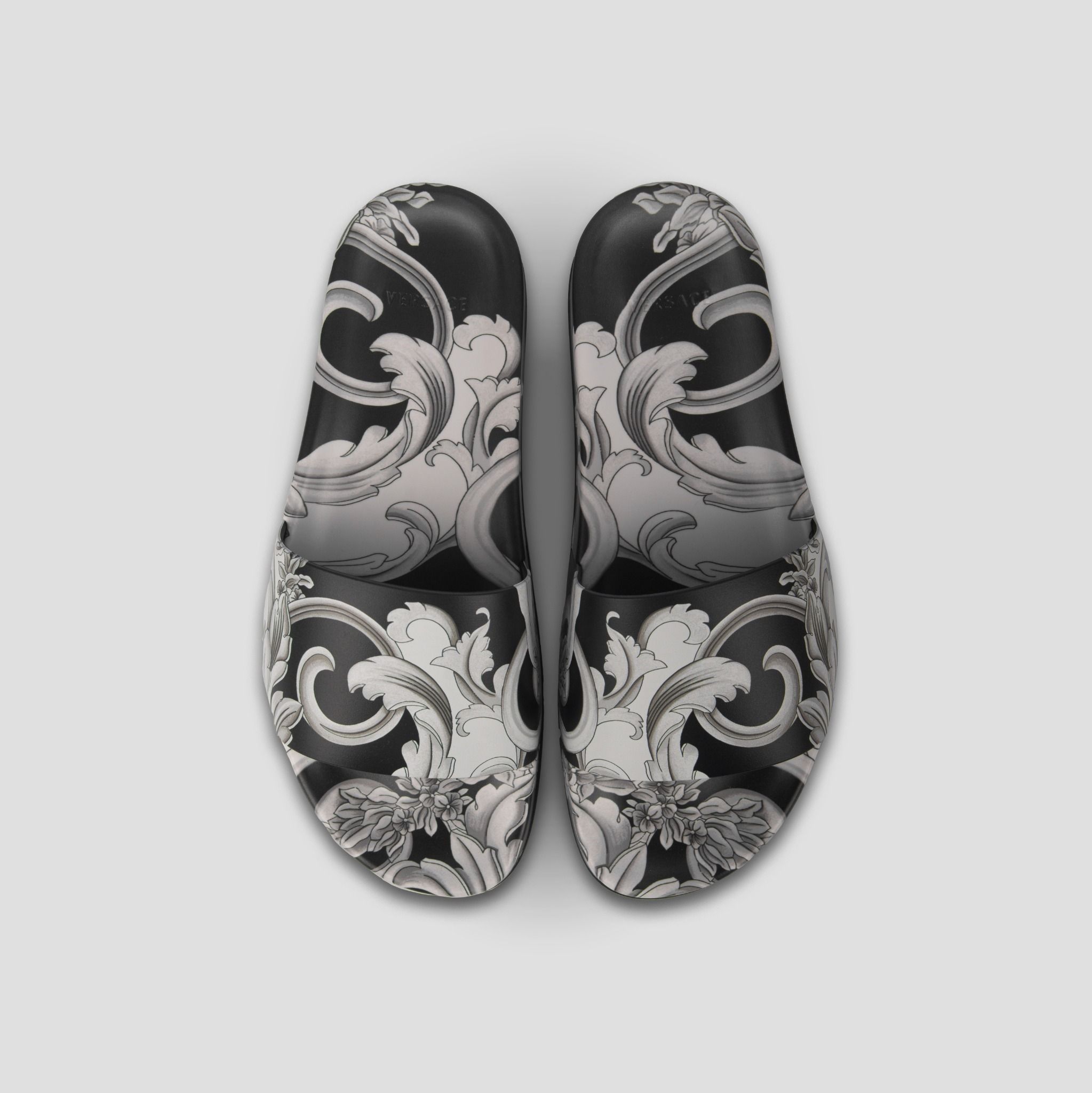  Dép Nam Versace Baroque Printed 'Silver' 