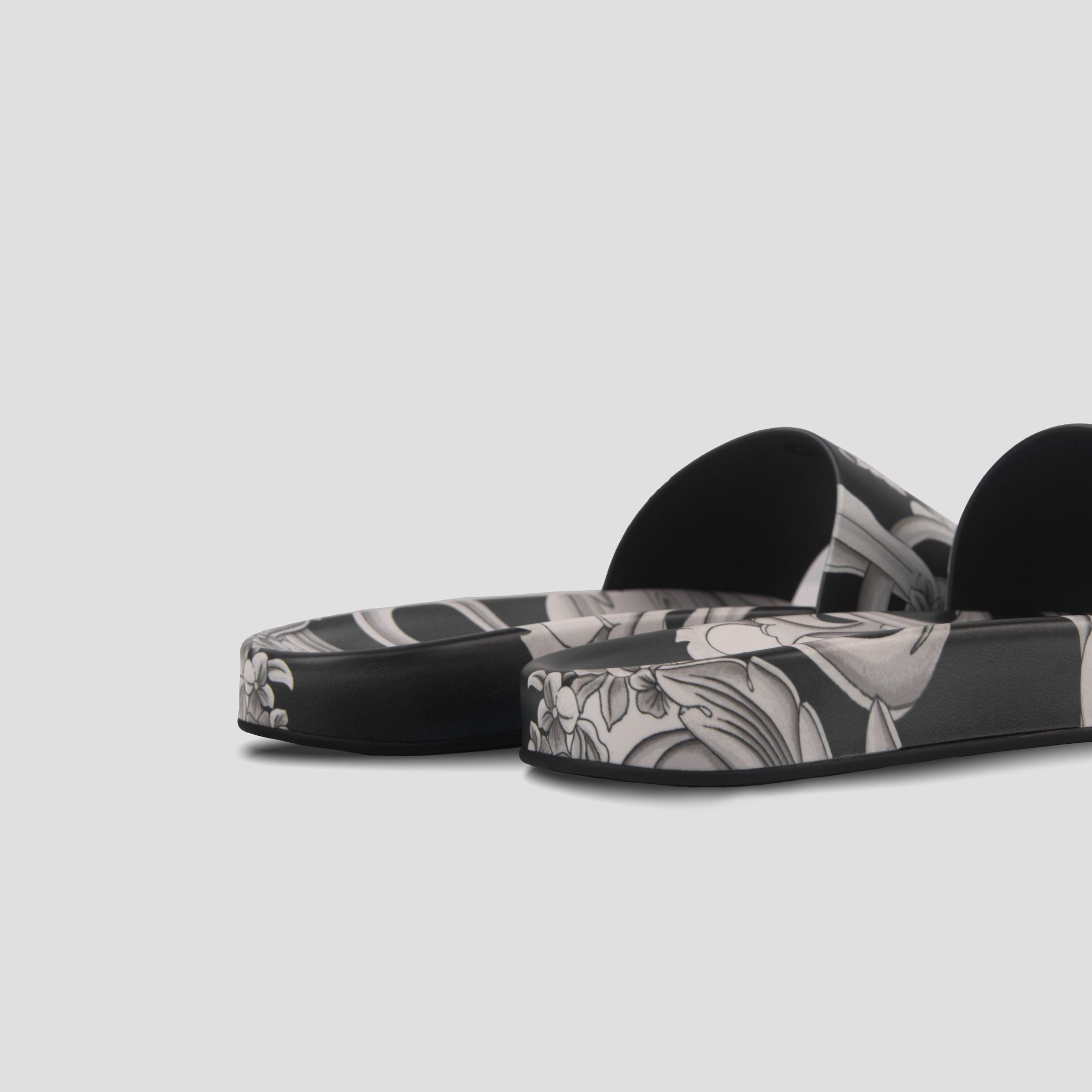  Dép Nam Versace Baroque Printed 'Silver' 
