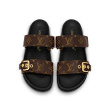  Dép Nữ Louis Vuitton Bom Dia Flat Comfort Mules 'Brown' 