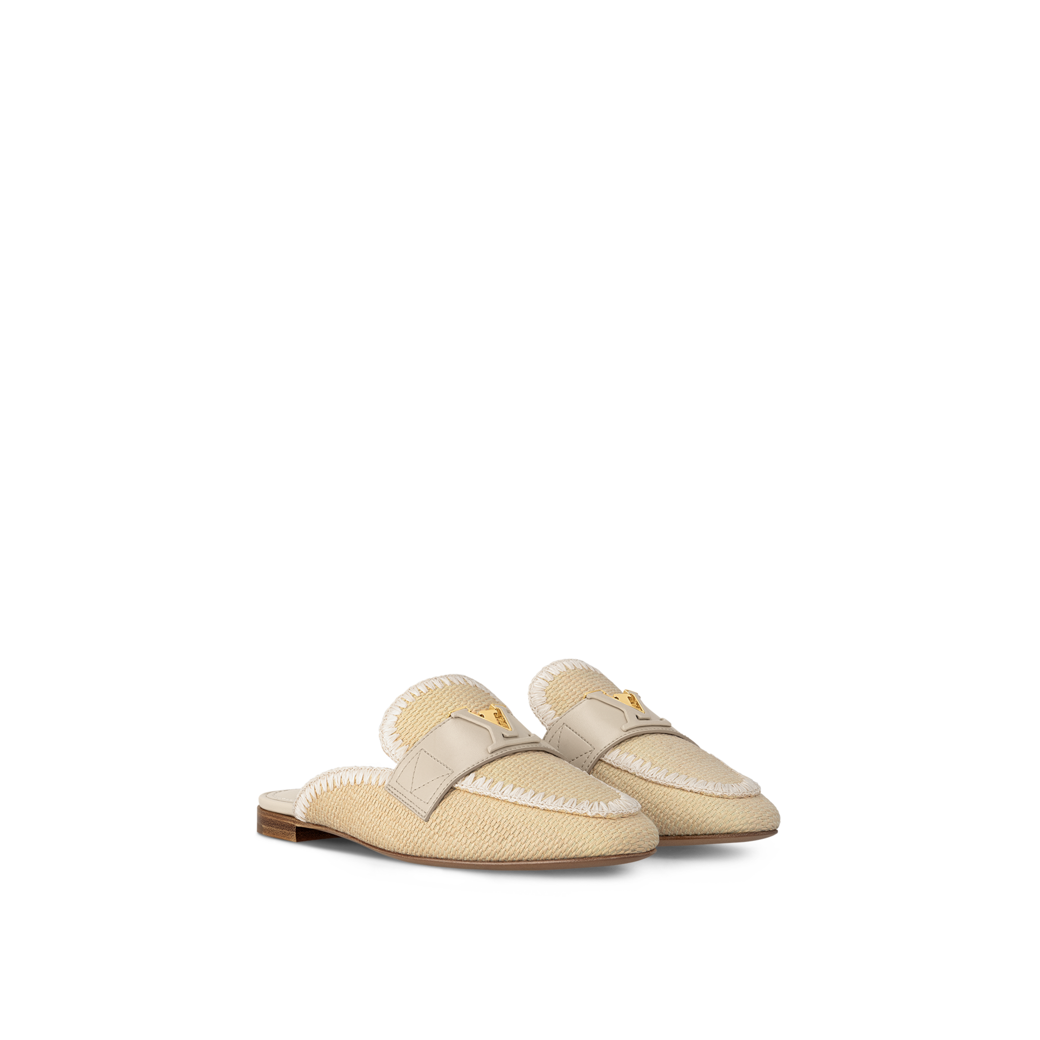  Dép Nữ Louis Vuitton LV Capri Open Back Loafers 'Cream' 