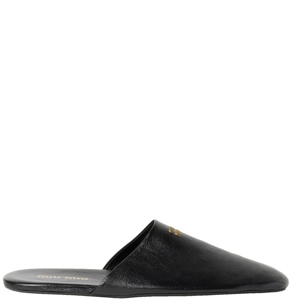  Dép Nữ Miu Miu Leather Slippers 'Black' 