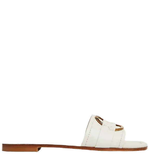  Dép Nữ Moncler Bell Leather Sliders 'White' 