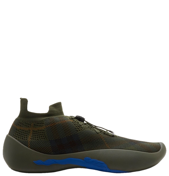 Giày Nam Burberry Check Knit Neptune Sneakers 'Bramble' 