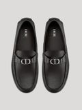  Giày Nam Dior CD Logo Leather Moccasins 'Black' 